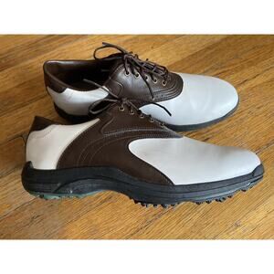 FOOTJOY Greenjoys (45424) Synthetic Leather Brown/White Golf Shoes sz 9.5